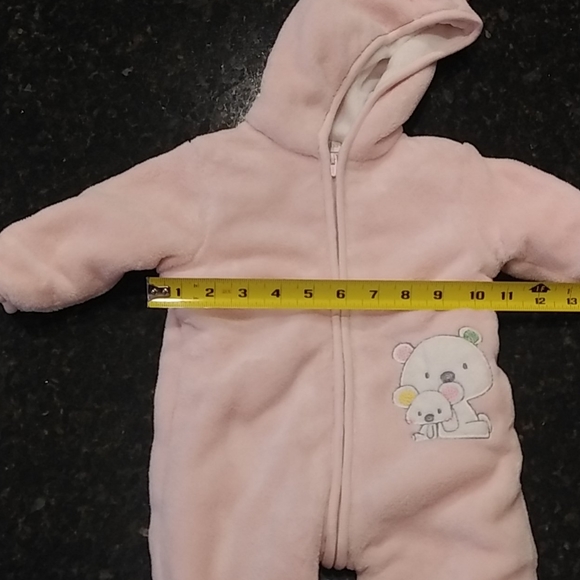 Absorba Pink Thick Plush Baby Sleeper Size 6-9 M - Picture 4 of 11
